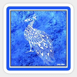 peacock pavo real in mexican ecopop pattern Sticker